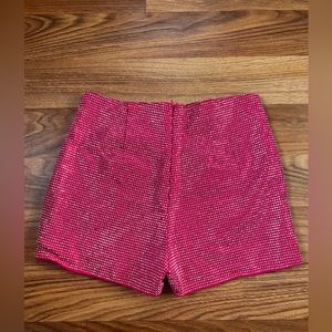 Pink sequin shorts